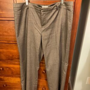Coldwater Creek Brown/Gold Flecked Herringbone Trouser Wide Leg, 18W